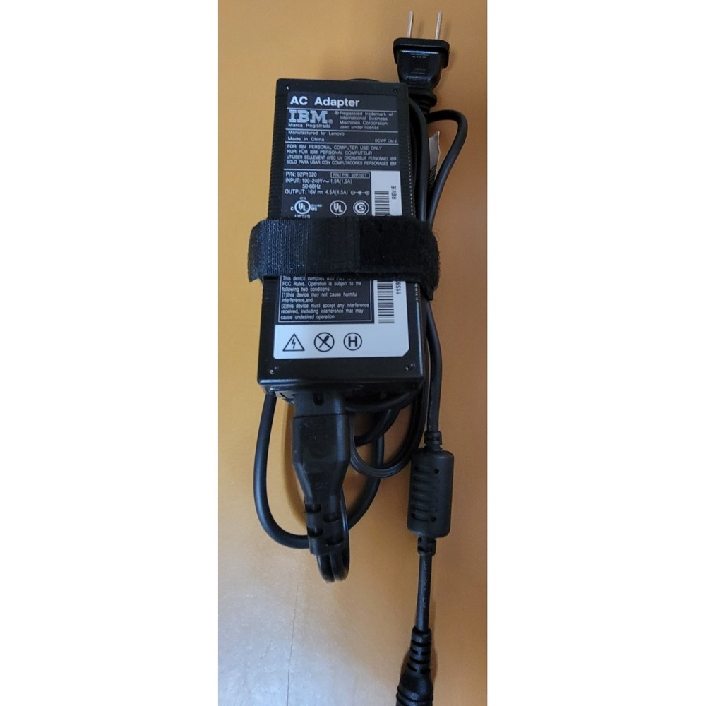 Genuine IBM 92P1020 AC/DC Adapter 16V 4.5A 72W Charger With Power Cord